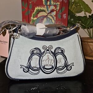 Juicy Couture Blue Embroidered Women's Bag